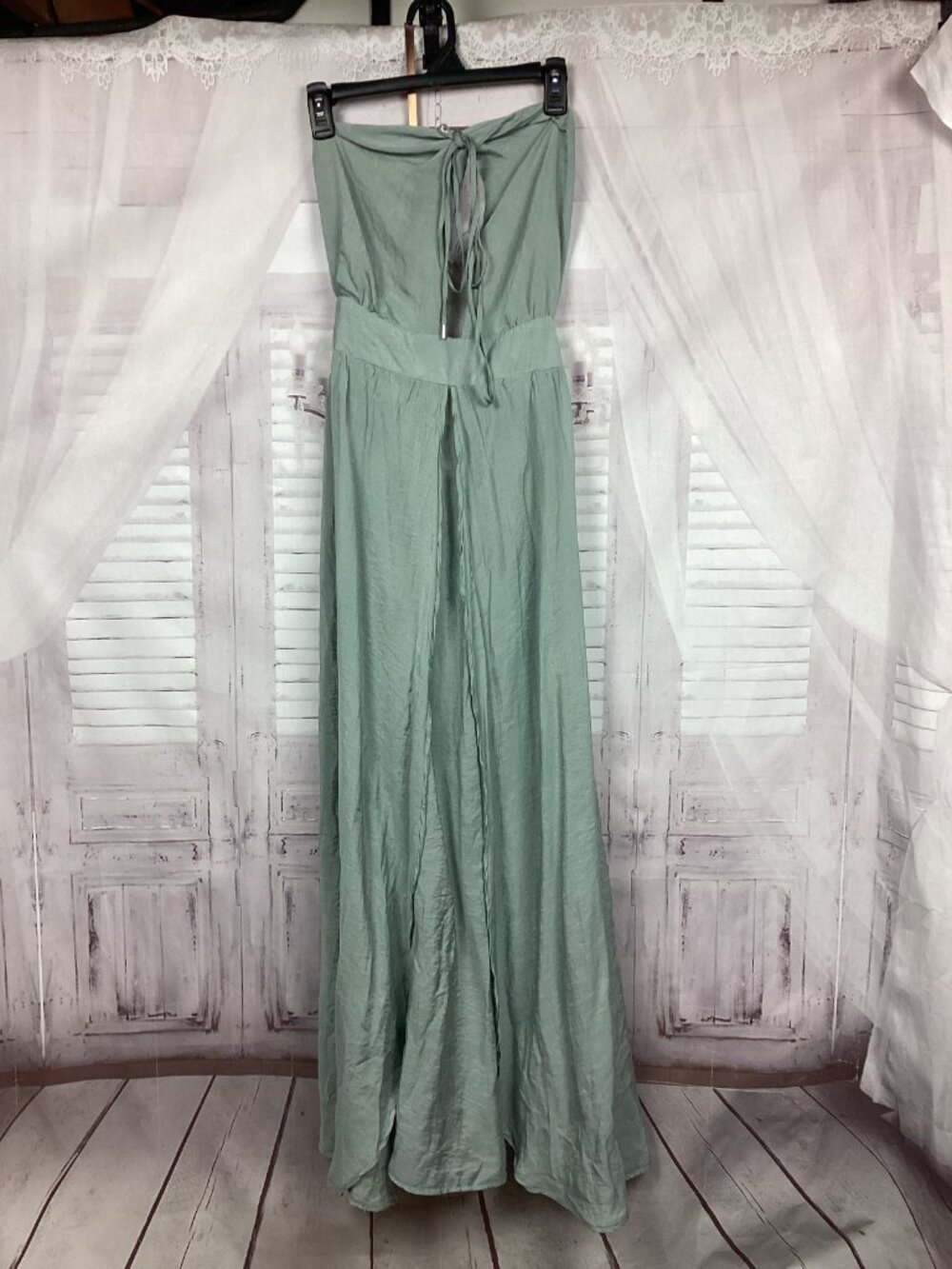 Hello Molly Sage Green Halter Maxi Dress 12 - Picture 3 of 11